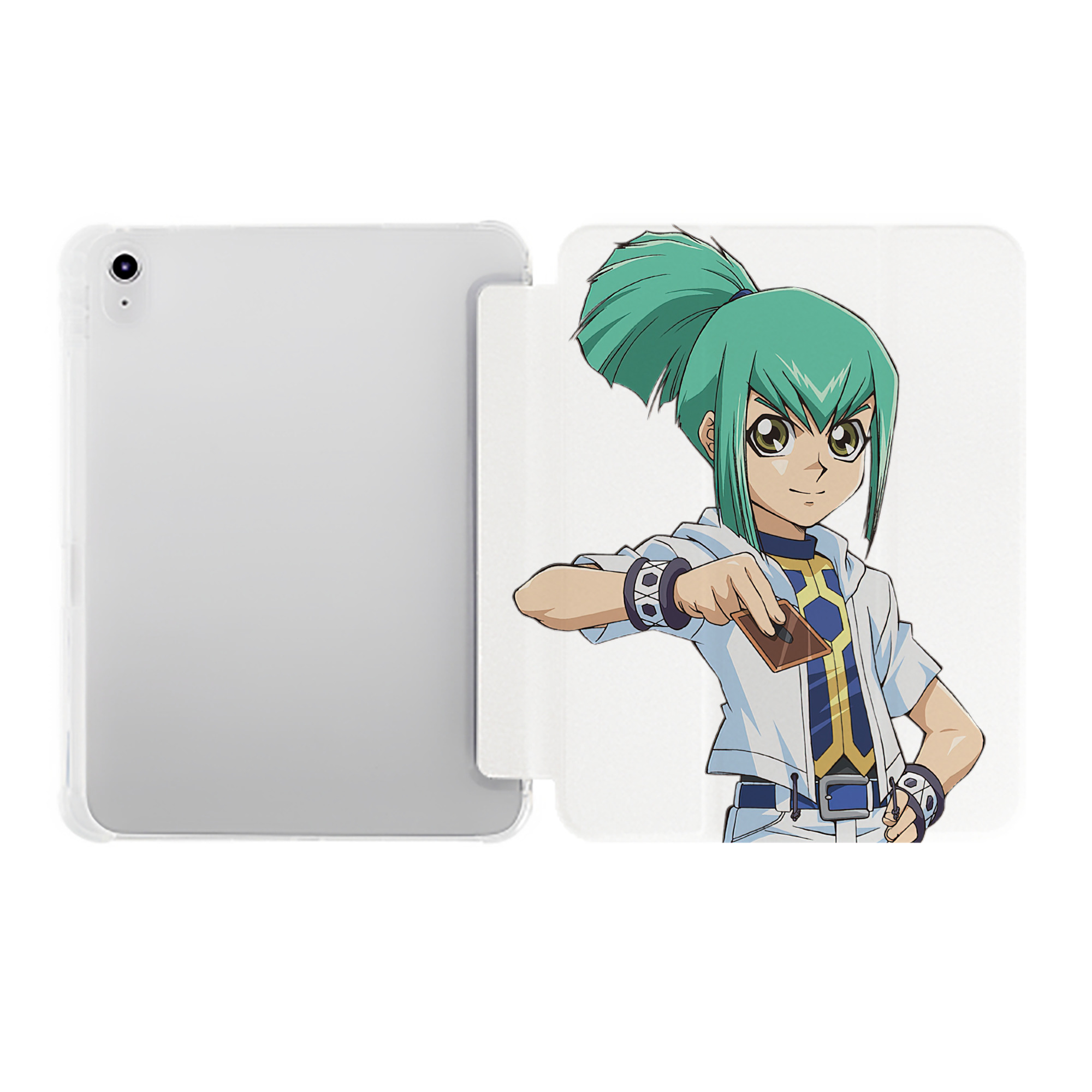 （画像用） 遊☆戯☆王 Yu-Gi-Oh! IPad ケース ペン収納付き 三つ折りスタンド PUレザー×シリコン 対応機種9.5/10.5/10.9インチ